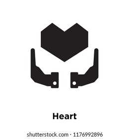 Heart icon vector isolated on white background, logo concept of Heart sign on transparent background, filled black symbol