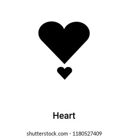Heart icon vector isolated on white background, logo concept of Heart sign on transparent background, filled black symbol