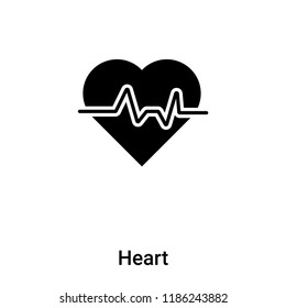 Heart icon vector isolated on white background, logo concept of Heart sign on transparent background, filled black symbol