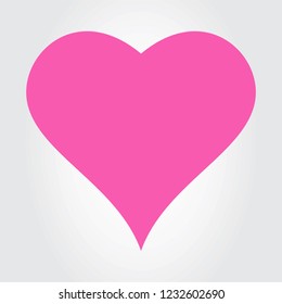 Heart icon vector isolated on gray background. Flat heart for greeting card, label, sticker, wallpaper and Valentine's day. Creative art, modern design concept. Vector illustration