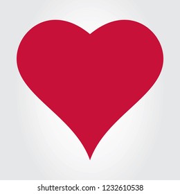 Heart icon vector isolated on gray background. Flat heart for greeting card, label, sticker, wallpaper and Valentine's day. Creative art, modern design concept. Vector illustration