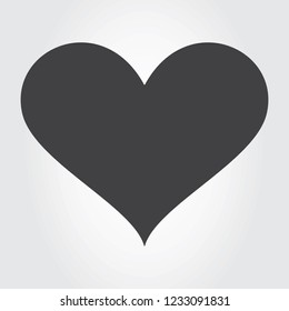 Heart icon vector isolated on gray background. Flat heart for greeting card, label, sticker, wallpaper and Valentine's day. Vector illustration
