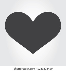 Heart icon vector isolated on gray background. Flat heart for greeting card, label, sticker, wallpaper and Valentine's day. Creative art, modern design concept. Vector illustration