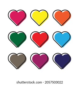 Heart Icon vector Line on white background image for web, presentation, logo, Icon Symbol. 
