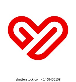 Heart icon vector logo design concept