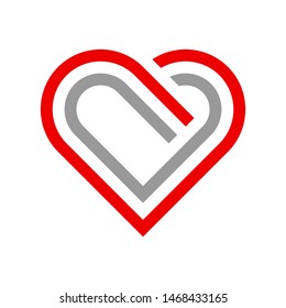 Heart icon vector logo design concept