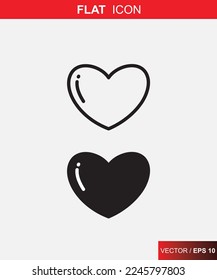 Heart Icon Vector Logo Design Template.Heart icon vector on white background. hand drawn icons and illustrations for valentines and wedding