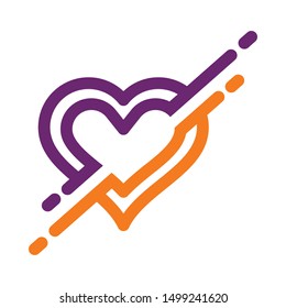 Heart icon vector logo. Heart logo, heart shape. love logo concept. 