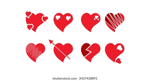 Heart icon vector logo, heart logo, heart shape, love logo concept,