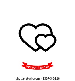 heart icon vector logo template, love symbol 