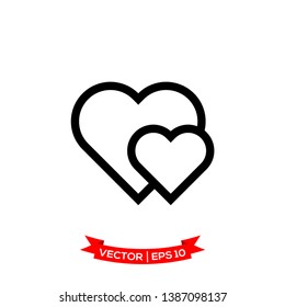 heart icon vector logo template, love symbol 