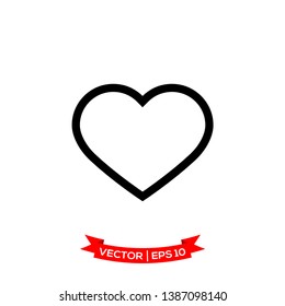 heart icon vector logo template, love symbol 