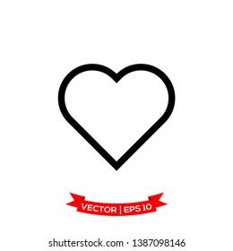 heart icon vector logo template, love symbol 