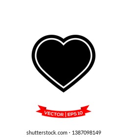 heart icon vector logo template, love symbol 