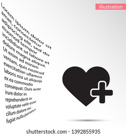 Heart Icon Vector . Lorem Ipsum Illustration design