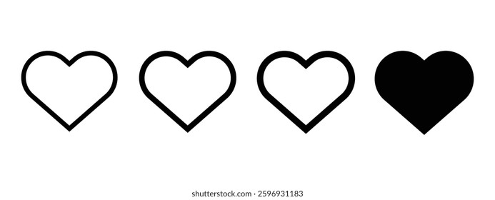 Heart icon vector, love favorite, flat design button, heart icon sign symbol illustration.