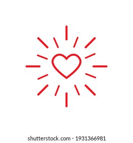 Vector de icono cardíaco, Corazón de amor, vector de icono del corazón aislado en fondo blanco.