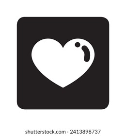 Heart icon vector. Love logo design. Heart vector icon illustration in square isolated on white background