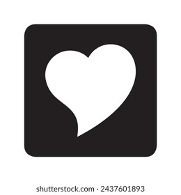 Heart icon vector. Love logo design. Heart vector icon illustration in square isolated on white background