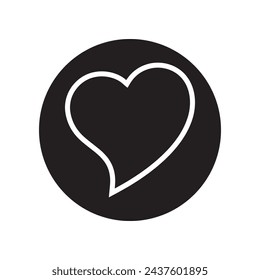 Heart icon vector. Love logo design. Heart vector icon illustration in circle isolated on white background