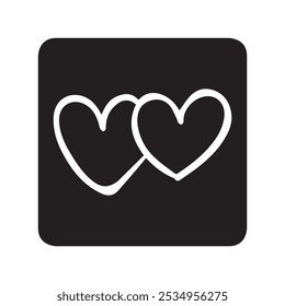 Heart icon vector. Love logo design. Heart vector icon illustration in square isolated on white background