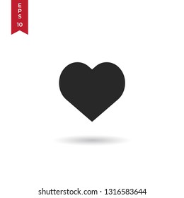 Heart icon vector, Love sign. Simple heart symbol isolated on white background for web site and mobile app design.