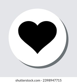 Heart icon vector. Love sign symbol in trendy flat style. Heart vector icon illustration in circle isolated on gray background