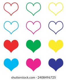 Heart icon vector. Love icon sign symbol in trendy flat style. Set elements in colored icons. Heart vector icon illustration isolated on white background