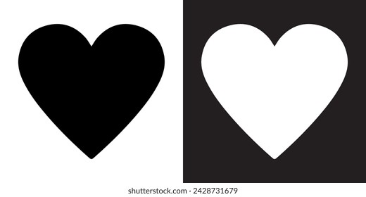 Heart icon vector. Love icon sign symbol in trendy flat style. Heart vector icon illustration isolated on white and black background