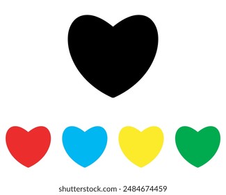Heart icon vector. Love icon sign symbol in trendy flat style. Set elements in colored icons. Heart vector icon illustration isolated on white background