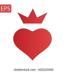 Heart Icon Vector. Love symbol. Valentine's Day sign, emblem isolated on white background with shadow, Flat style for graphic and web design, logo.