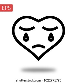 Heart Icon Vector. Love symbol. Valentine's Day sign, emblem isolated on white background with shadow, Flat style for graphic and web design, logo.