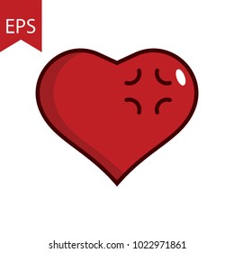 Heart Icon Vector. Love symbol. Valentine's Day sign, emblem isolated on white background with shadow, Flat style for graphic and web design, logo.