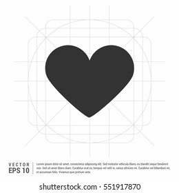 Heart Icon Vector. Love symbol. Valentine's Day sign, emblem isolated on white background with shadow, Flat style for graphic and web design, logo. EPS10 pictogram

