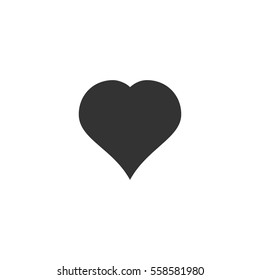 Heart Icon Vector. Love symbol. Valentine s Day sign, emblem isolated on white background with shadow, Flat style for graphic and web design, logo. EPS10 pictogram