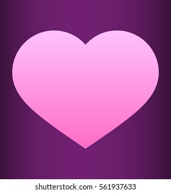 Heart Icon Vector. Love symbol. Valentine's Day sign, emblem on purple background, Flat style for graphic and web design, logo, card for a wedding invitation