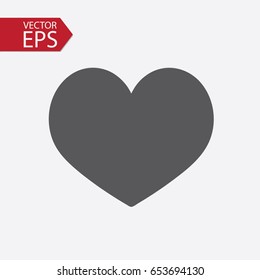 Heart Icon Vector. Love symbol. Valentine's Day sign, emblem isolated on light background in Flat style for graphic and web design, logo.