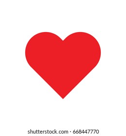 Heart Icon Vector love symbol. Flat color Valentine's Day sign, logo or emblem isolated on white background