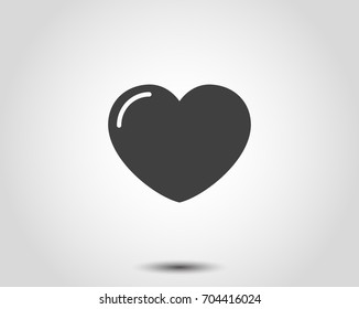 Heart Icon Vector.  Love Symbol. Valentine's Day Sign, Emblem Isolated On White Background With Shadow, Flat Style For Graphic And Web Design, Logo. Eps10 Pictogram