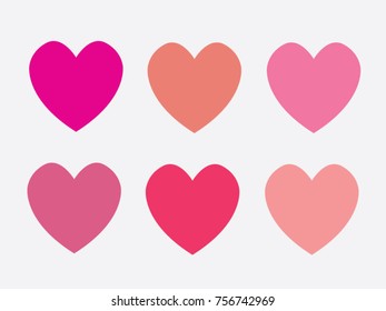 Heart Icon Vector. Love symbol. Valentine's Day sign, emblem isolated on white background with shadow, Flat style for graphic and web design, logo. EPS10 pictogram