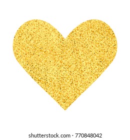 Heart Icon Vector. Love symbol. Valentine's Day sign, emblem isolated on white background. Gold style graphic. EPS10