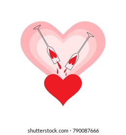 Heart icon vector. Love symbol. Valentine's day sign, isolated on white background. Flat style for graphic and web designe, logo, icon or greeting card.