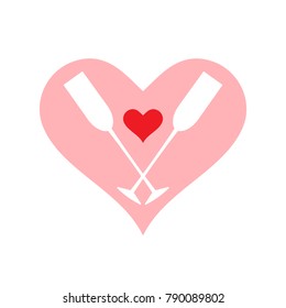 Heart icon vector. Love symbol. Valentine's day sign, isolated on white background. Flat style for graphic and web designe, logo, icon or greeting card.
