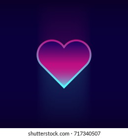 heart icon vector neon glow