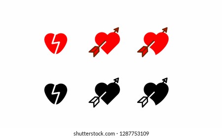 heart icon vector on white background