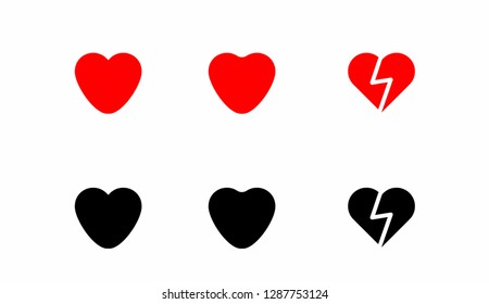 heart icon vector on white background