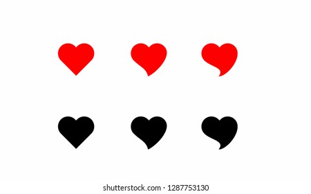 heart icon vector on white background