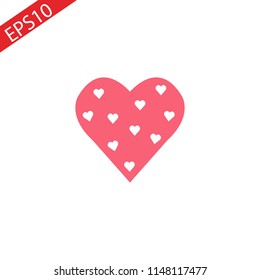 Heart Icon Vector. Perfect Love symbol. Valentine s Day sign, emblem isolated on white background with shadow, Flat style for graphic and web design, logo. EPS10 black pictogram.eps 10