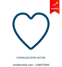 Heart Icon Vector. Perfect Love symbol. Valentine's Day sign, emblem isolated on white background with shadow, Flat style for graphic and web design, logo. EPS10 black pictogram.