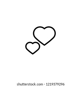 Heart Icon Vector. Perfect Love symbol. Valentine's Day sign, emblem isolated on white background, Flat style for graphic and web design, logo. Black pictogram.